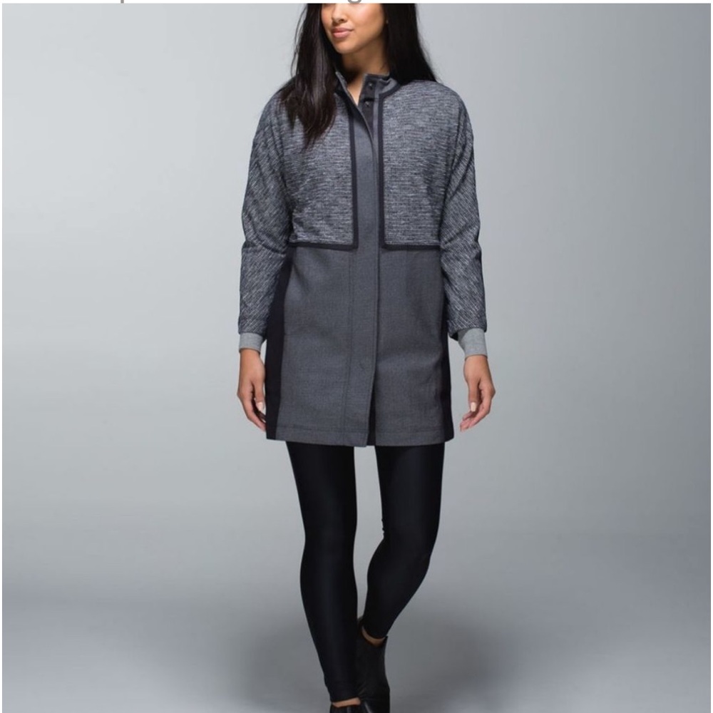 Gray Two-Tone Women's Coat